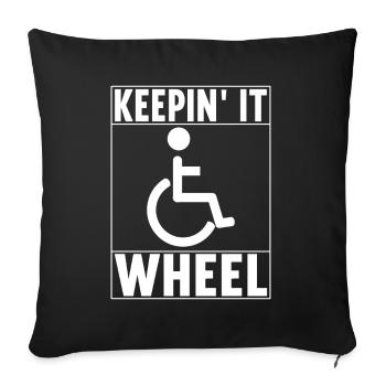 Wheelchair users Wheelchair - Sofa pillowcase 17,3'' x 17,3'' (45 x 45 cm) - black - Front