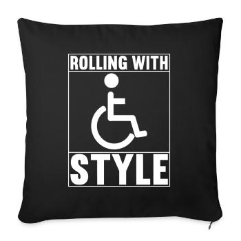 Wheelchair users Wheelchair - Sofa pillowcase 17,3'' x 17,3'' (45 x 45 cm) - black - Front