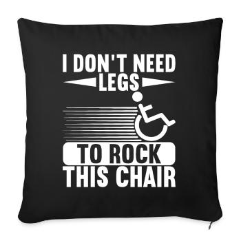 Wheelchair users Wheelchair - Sofa pillowcase 17,3'' x 17,3'' (45 x 45 cm) - black - Front