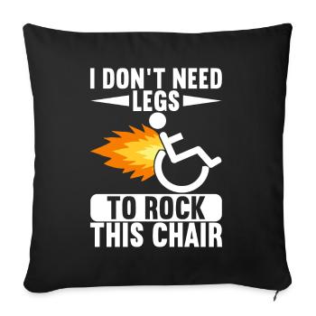 Wheelchair users Wheelchair - Sofa pillowcase 17,3'' x 17,3'' (45 x 45 cm) - black - Front