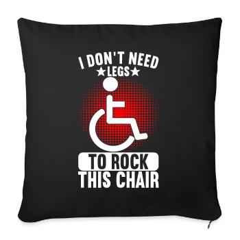 Wheelchair users Wheelchair - Sofa pillowcase 17,3'' x 17,3'' (45 x 45 cm) - black - Front