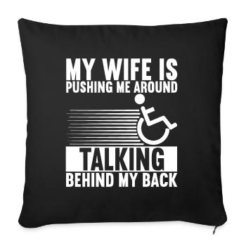 Wheelchair users Wheelchair - Sofa pillowcase 17,3'' x 17,3'' (45 x 45 cm) - black - Front