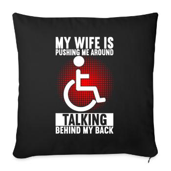 Wheelchair users Wheelchair - Sofa pillowcase 17,3'' x 17,3'' (45 x 45 cm) - black - Front