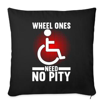 Wheelchair users Wheelchair - Sofa pillowcase 17,3'' x 17,3'' (45 x 45 cm) - black - Front