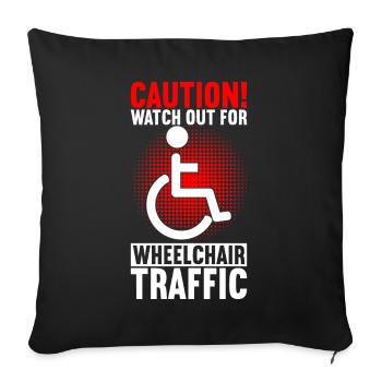 Wheelchair users Wheelchair - Sofa pillowcase 17,3'' x 17,3'' (45 x 45 cm) - black - Front
