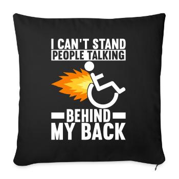 Wheelchair users Wheelchair - Sofa pillowcase 17,3'' x 17,3'' (45 x 45 cm) - black - Front