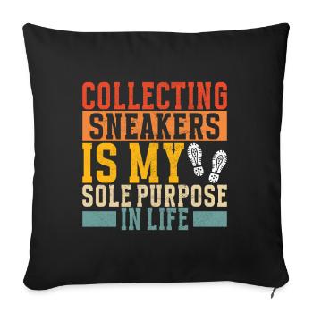 Sneakerhead Collectionneur de baskets - Housse de coussin décorative 45 x 45 cm - noir - Devant