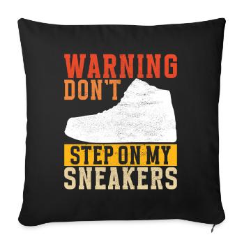 Sneakerhead Collectionneur de baskets - Housse de coussin décorative 45 x 45 cm - noir - Devant
