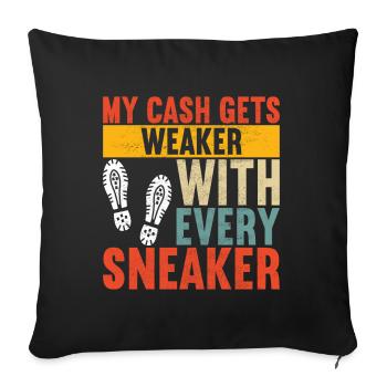 Sneakerhead Collectionneur de baskets - Housse de coussin décorative 45 x 45 cm - noir - Devant