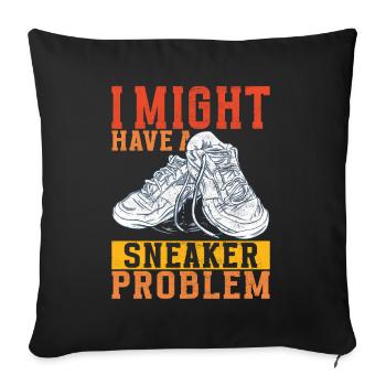 Sneakerhead Collectionneur de baskets - Housse de coussin décorative 45 x 45 cm - noir - Devant