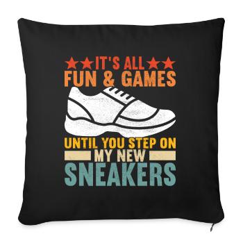 Sneakerhead Collectionneur de baskets - Housse de coussin décorative 45 x 45 cm - noir - Devant