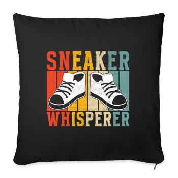 Sneakerhead Collectionneur de baskets - Housse de coussin décorative 45 x 45 cm - noir - Devant