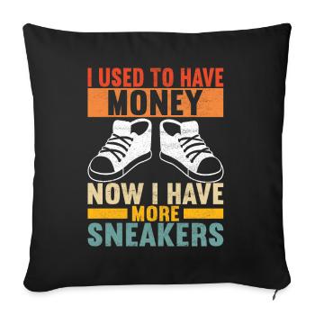 Sneakerhead Collectionneur de baskets - Housse de coussin décorative 45 x 45 cm - noir - Devant