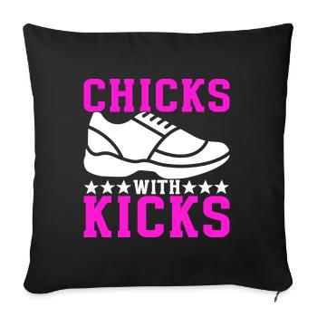 Sneakerhead Collectionneur de baskets - Housse de coussin décorative 45 x 45 cm - noir - Devant
