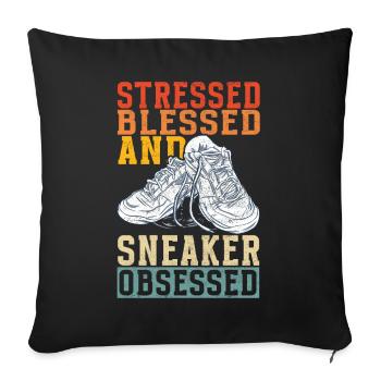 Sneakerhead Sneaker Collector - Sofa pillowcase 17,3'' x 17,3'' (45 x 45 cm) - black - Front