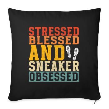 Sneakerhead Sneaker Collector - Housse de coussin décorative 45 x 45 cm - noir - Devant