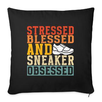Sneakerhead Sneaker Collector - Sofa pillowcase 17,3'' x 17,3'' (45 x 45 cm) - black - Front
