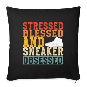 Sneakerhead Sneaker Collector - Sofa pillowcase 17,3'' x 17,3'' (45 x 45 cm) - black - Front