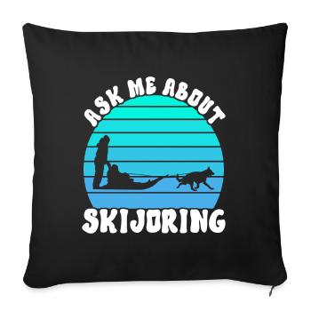 Sledding Sled Dogs - Sofa pillowcase 17,3'' x 17,3'' (45 x 45 cm) - black - Front