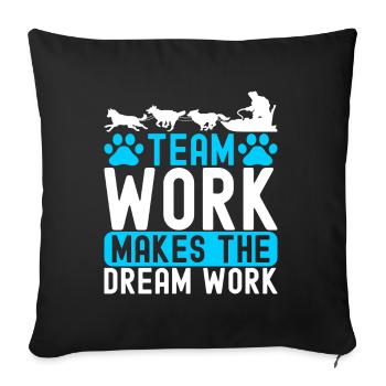 Sledding Sled Dogs - Sofa pillowcase 17,3'' x 17,3'' (45 x 45 cm) - black - Front