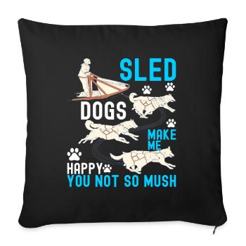 Chiens de traîneau - Housse de coussin décorative 45 x 45 cm - noir - Devant