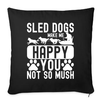 Traîneau Chiens de traîneau - Housse de coussin décorative 45 x 45 cm - noir - Devant