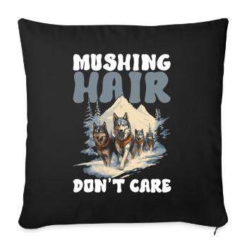 Sledding Sled Dogs - Sofa pillowcase 17,3'' x 17,3'' (45 x 45 cm) - black - Front