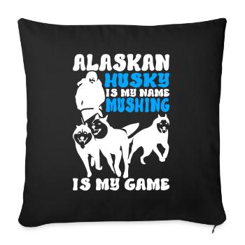 Traîneau Chiens de traîneau - Housse de coussin décorative 45 x 45 cm - noir - Devant