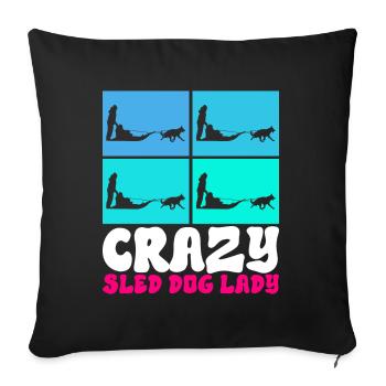 Traîneau Chiens de traîneau - Housse de coussin décorative 45 x 45 cm - noir - Devant