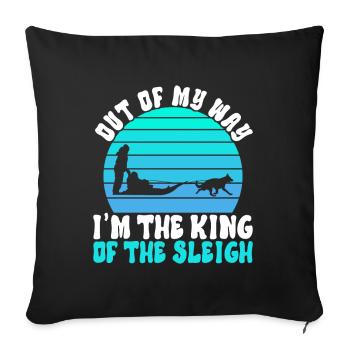 Traîneau Chiens de traîneau - Housse de coussin décorative 45 x 45 cm - noir - Devant
