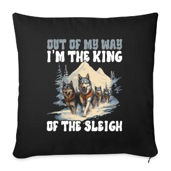 Traîneau Chiens de traîneau - Housse de coussin décorative 45 x 45 cm - noir - Devant