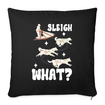 Traîneau Chiens de traîneau - Housse de coussin décorative 45 x 45 cm - noir - Devant