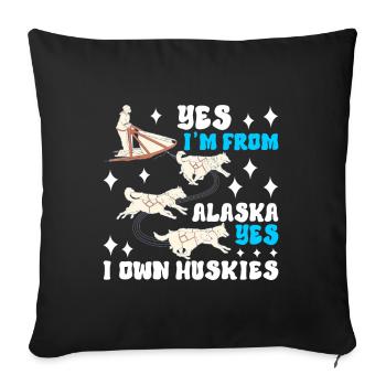 Traîneau Chiens de traîneau - Housse de coussin décorative 45 x 45 cm - noir - Devant