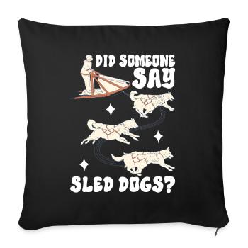 Traîneau Chiens de traîneau - Housse de coussin décorative 45 x 45 cm - noir - Devant