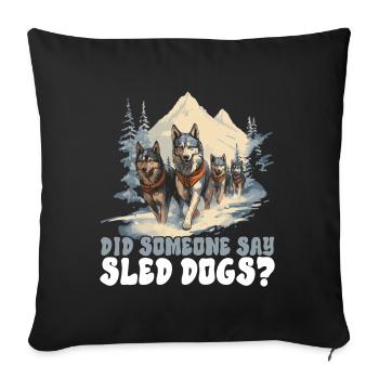 Traîneau Chiens de traîneau - Housse de coussin décorative 45 x 45 cm - noir - Devant