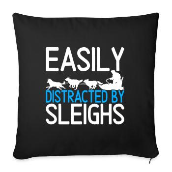Traîneau Chiens de traîneau - Housse de coussin décorative 45 x 45 cm - noir - Devant