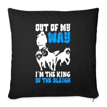 Traîneau Chiens de traîneau - Housse de coussin décorative 45 x 45 cm - noir - Devant