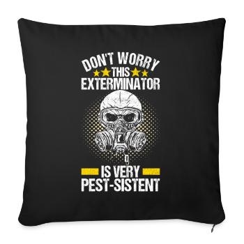 Pest Control Exterminator - Sofa pillowcase 17,3'' x 17,3'' (45 x 45 cm) - black - Front
