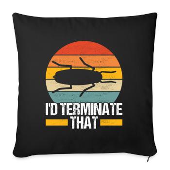 Pest Control Exterminator - Sofa pillowcase 17,3'' x 17,3'' (45 x 45 cm) - black - Front