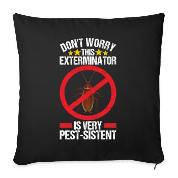 Pest Control Exterminator - Sofa pillowcase 17,3'' x 17,3'' (45 x 45 cm) - black - Front