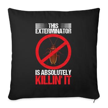 Pest Control Exterminator - Sofa pillowcase 17,3'' x 17,3'' (45 x 45 cm) - black - Front