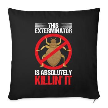 Pest Control Exterminator - Sofa pillowcase 17,3'' x 17,3'' (45 x 45 cm) - black - Front