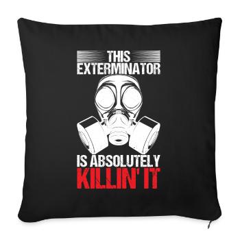 Pest Control Exterminator - Sofa pillowcase 17,3'' x 17,3'' (45 x 45 cm) - black - Front
