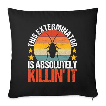 Pest Control Exterminator - Sofa pillowcase 17,3'' x 17,3'' (45 x 45 cm) - black - Front
