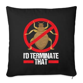 Pest Control Exterminator - Sofa pillowcase 17,3'' x 17,3'' (45 x 45 cm) - black - Front