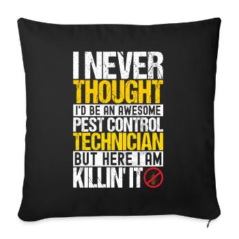 Pest Control Exterminator - Sofa pillowcase 17,3'' x 17,3'' (45 x 45 cm) - black - Front