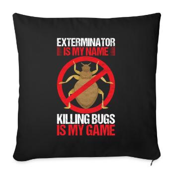 Pest Control Exterminator - Sofa pillowcase 17,3'' x 17,3'' (45 x 45 cm) - black - Front
