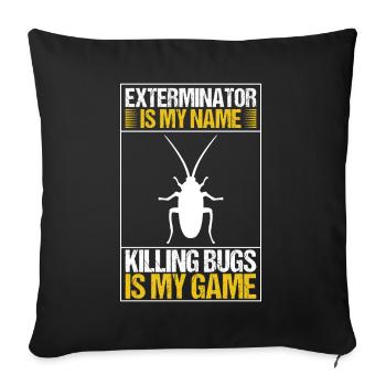 Pest Control Exterminator - Sofa pillowcase 17,3'' x 17,3'' (45 x 45 cm) - black - Front