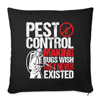 Pest Control Exterminators - Sofa pillowcase 17,3'' x 17,3'' (45 x 45 cm) - black - Front