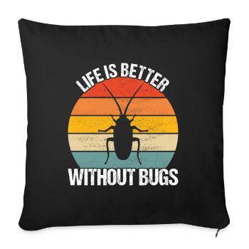 Pest Control Exterminators - Sofa pillowcase 17,3'' x 17,3'' (45 x 45 cm) - black - Front